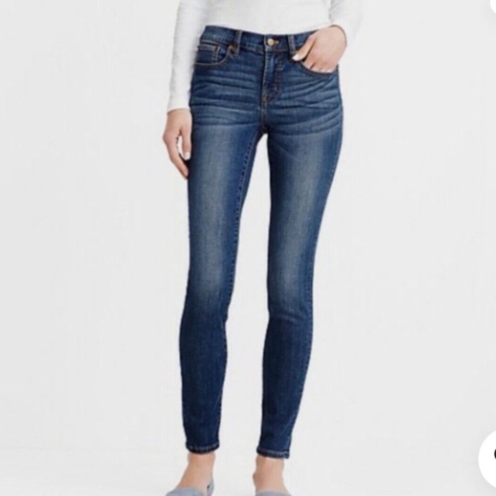 J.Crew Stretch Mid-Rise Medium Wash Skinny Jeans